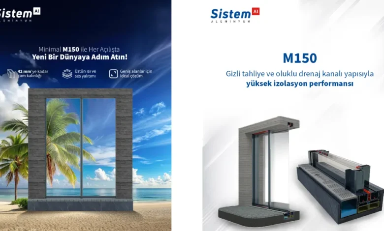 Estetikle fonksiyonun buluştuğu yeni nesil çözüm: M150 Minimal Sürme Sistemi 1 Sistem Aluminyum M150