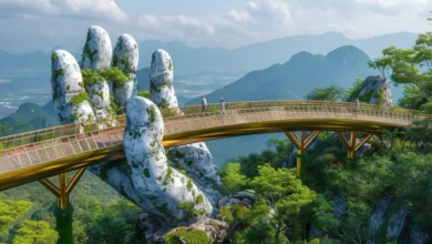 Vietnam'ın Da Nang şehrindeki (Golden Bridge)
