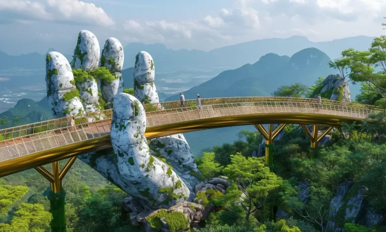 Vietnam'ın Da Nang şehrindeki (Golden Bridge)